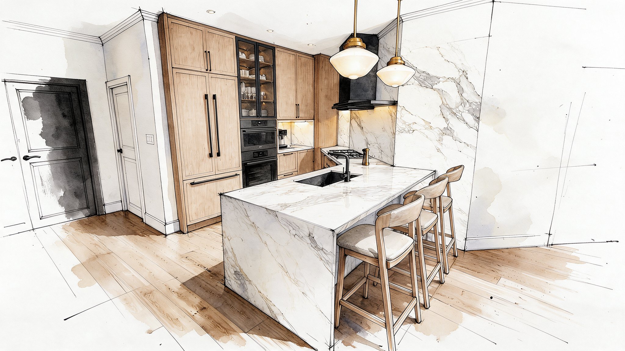 Kitchen island sketch