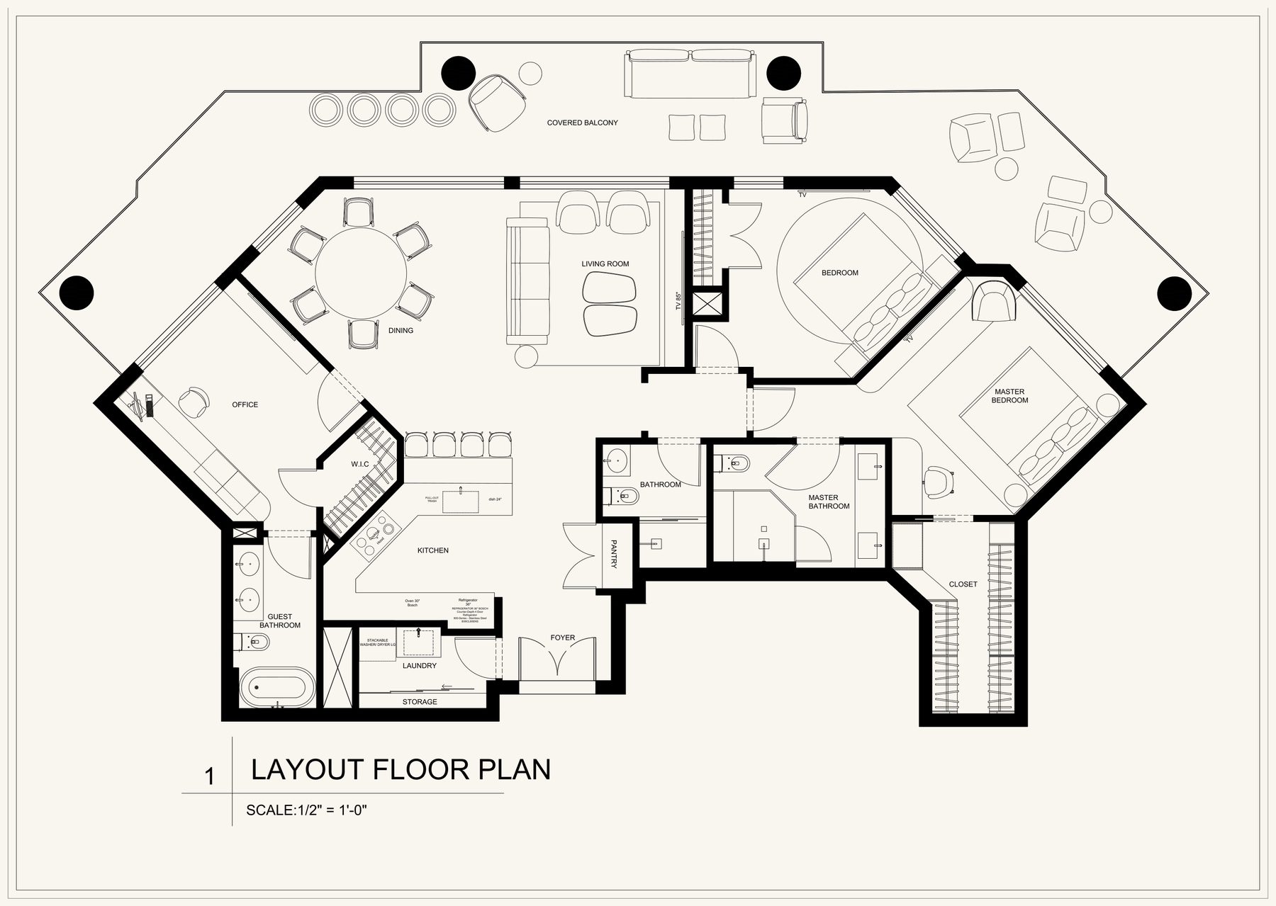 Layout floor plan of the Tampa apartment