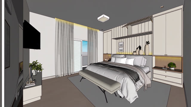 SketchUp model of the suite, video still